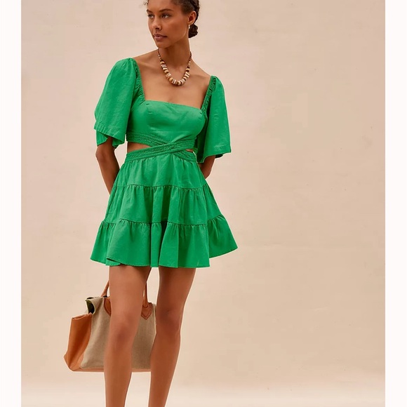 WORN ONCE: Free People Cross of Sunlight Mini Dress size L - Picture 3 of 7